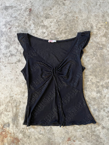 sheer black baby doll top