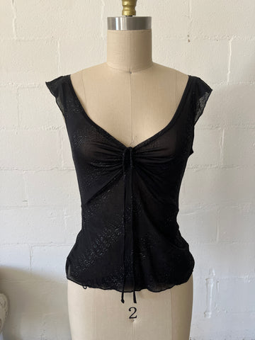 sheer black baby doll top