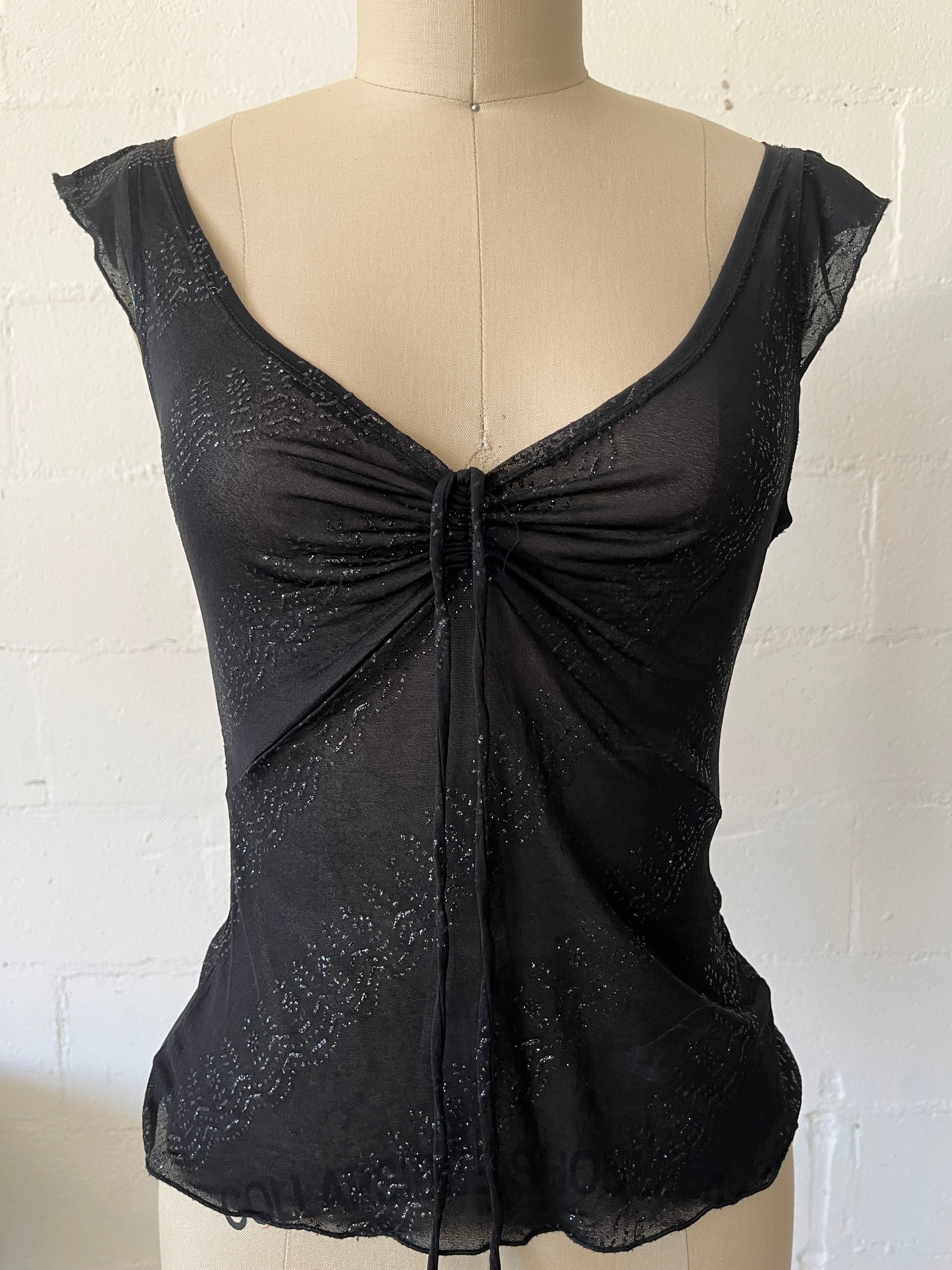 sheer black baby doll top