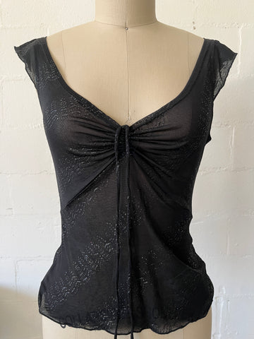sheer black baby doll top