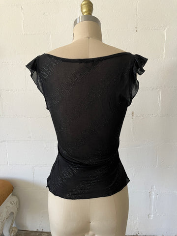 sheer black baby doll top