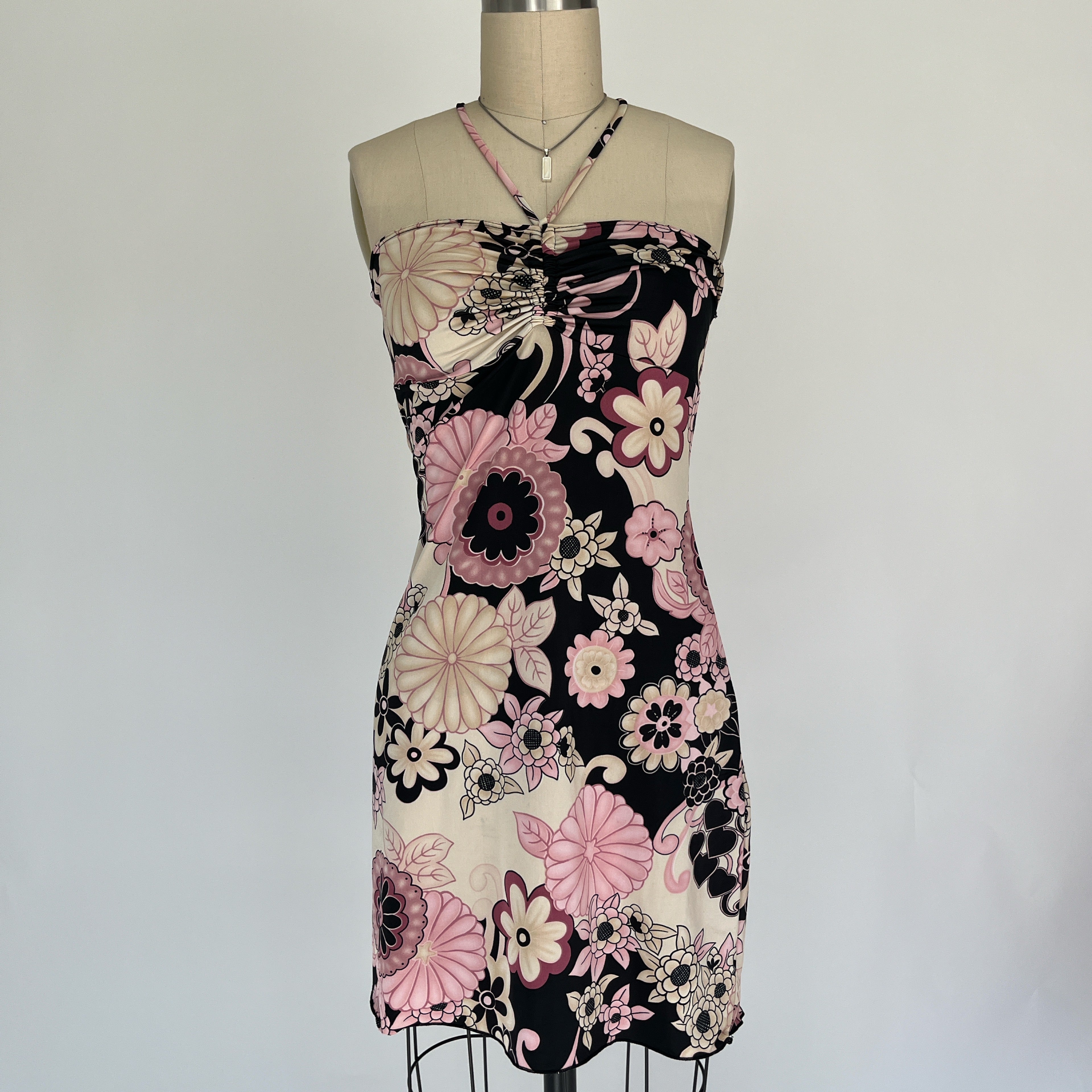 FLORAL HALTER DRESS