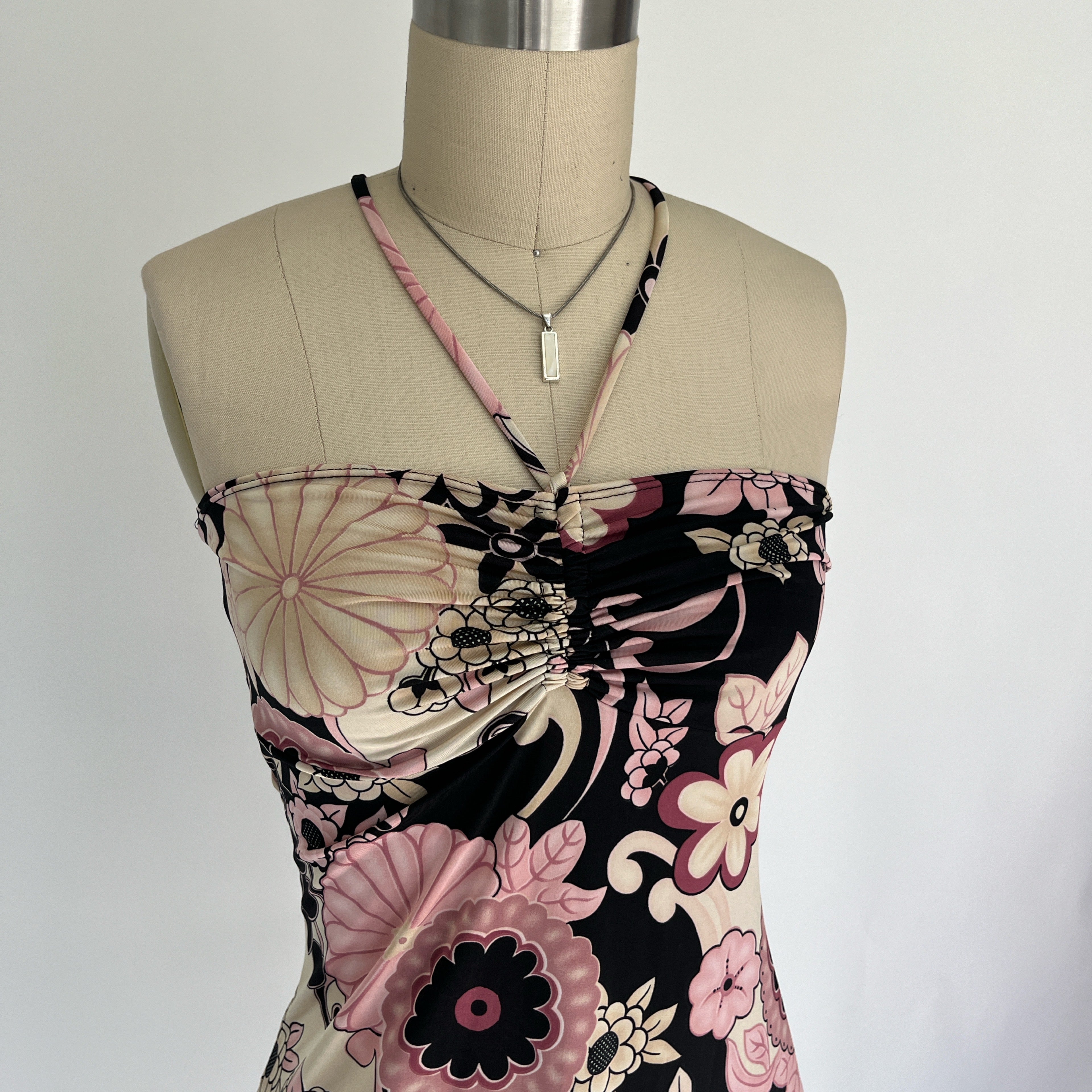 FLORAL HALTER DRESS