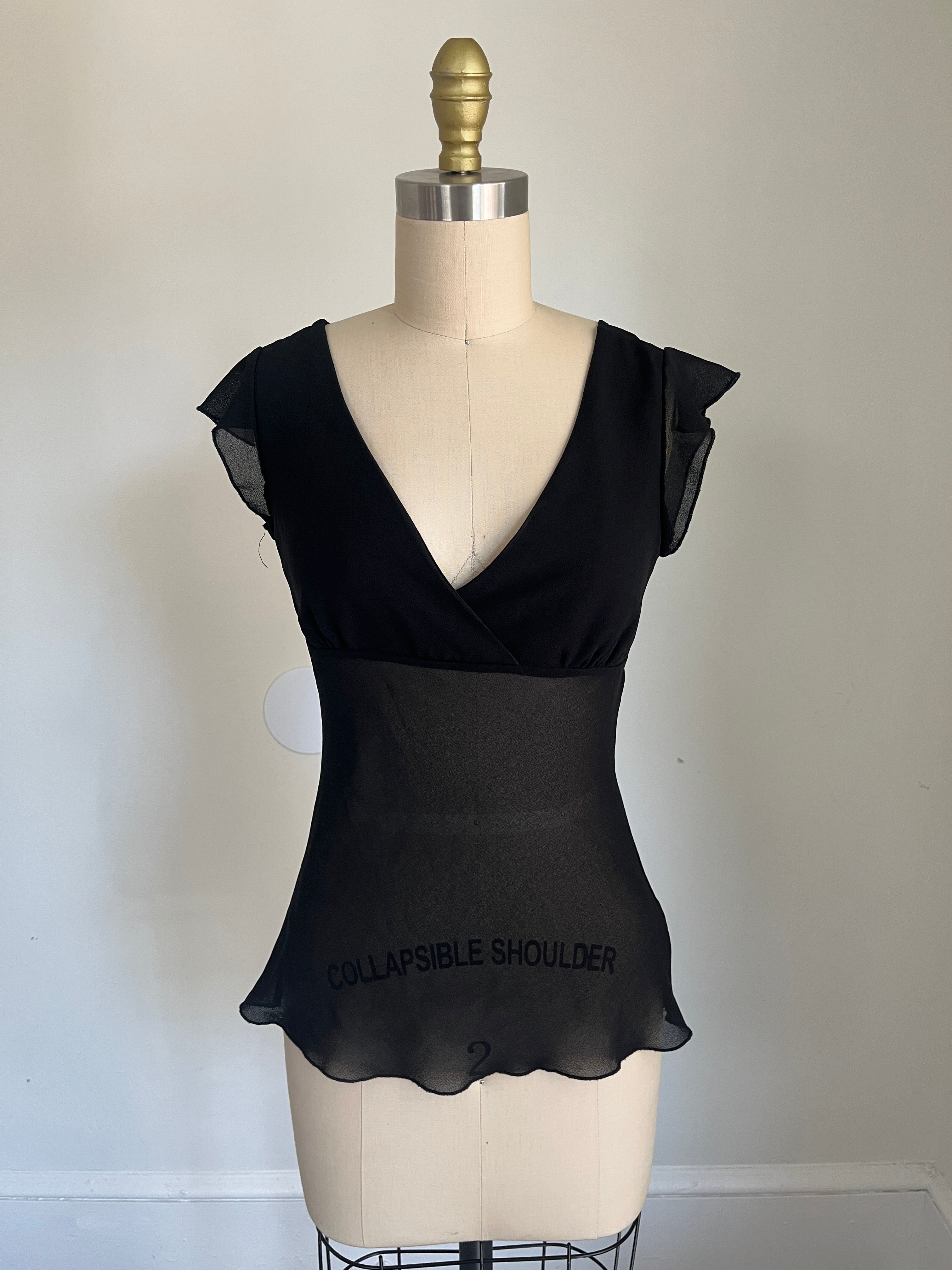 black babydoll top