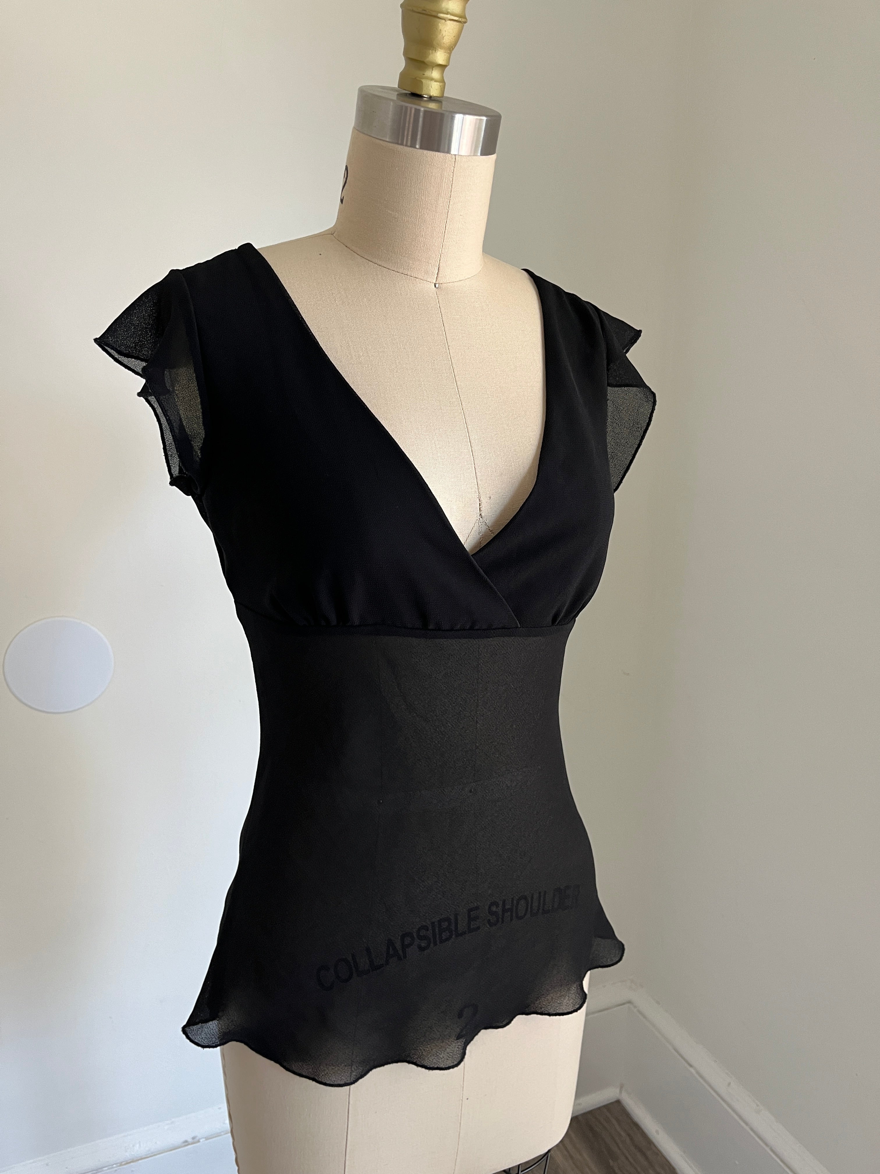 black babydoll top