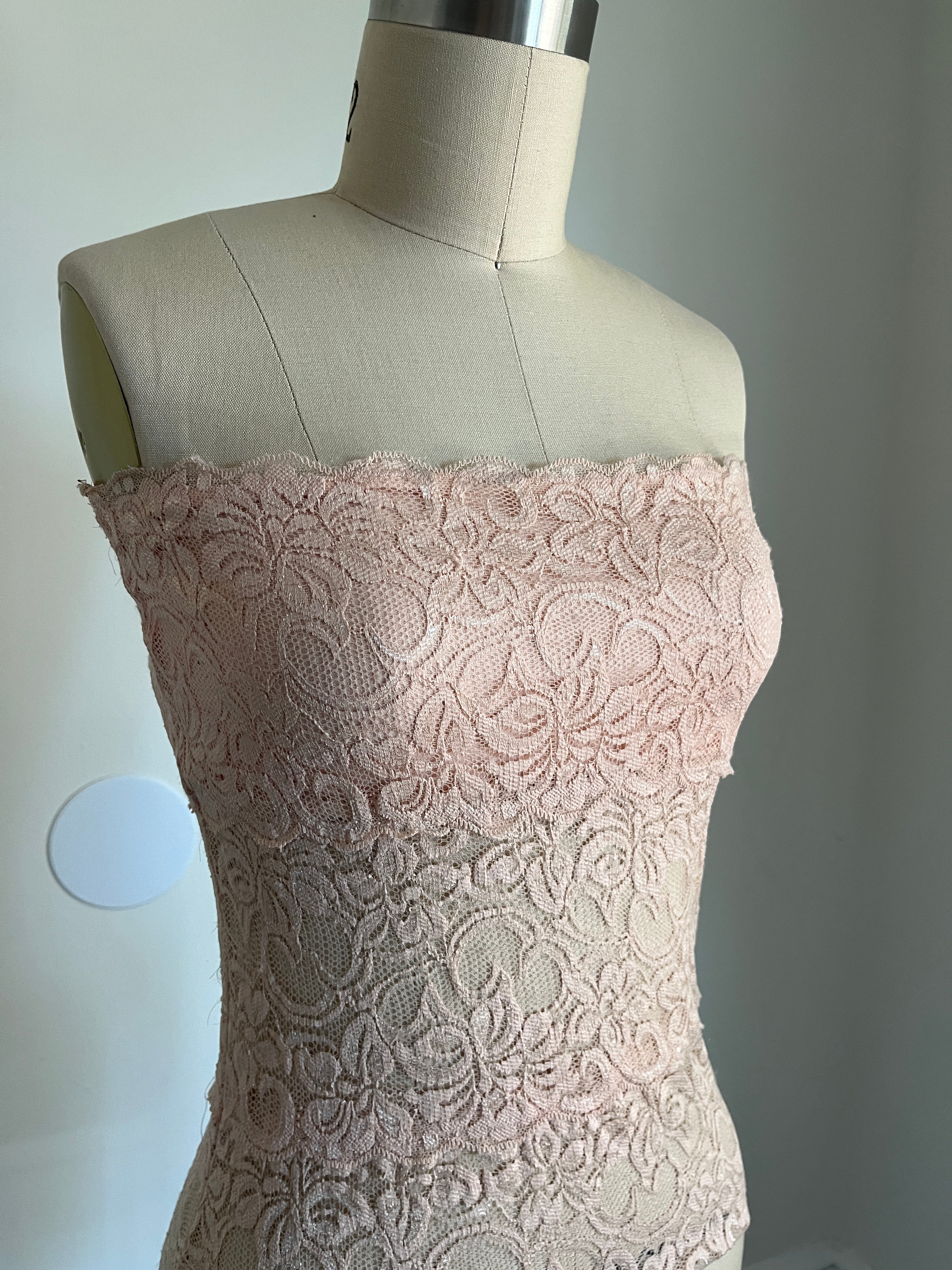 pink lace tube top