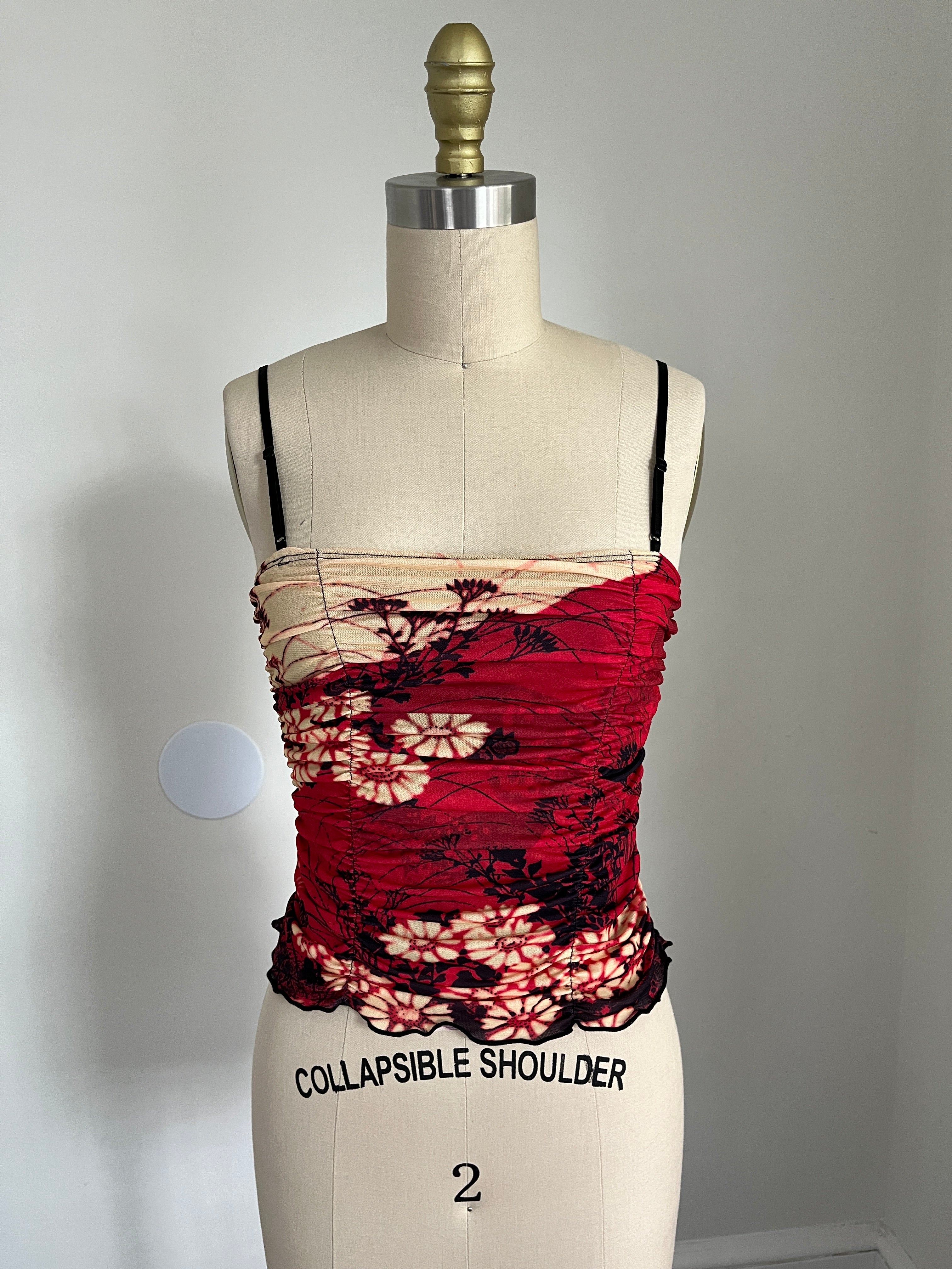 floral mesh tank