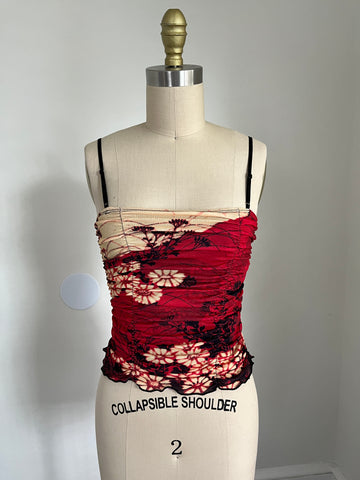 floral mesh tank