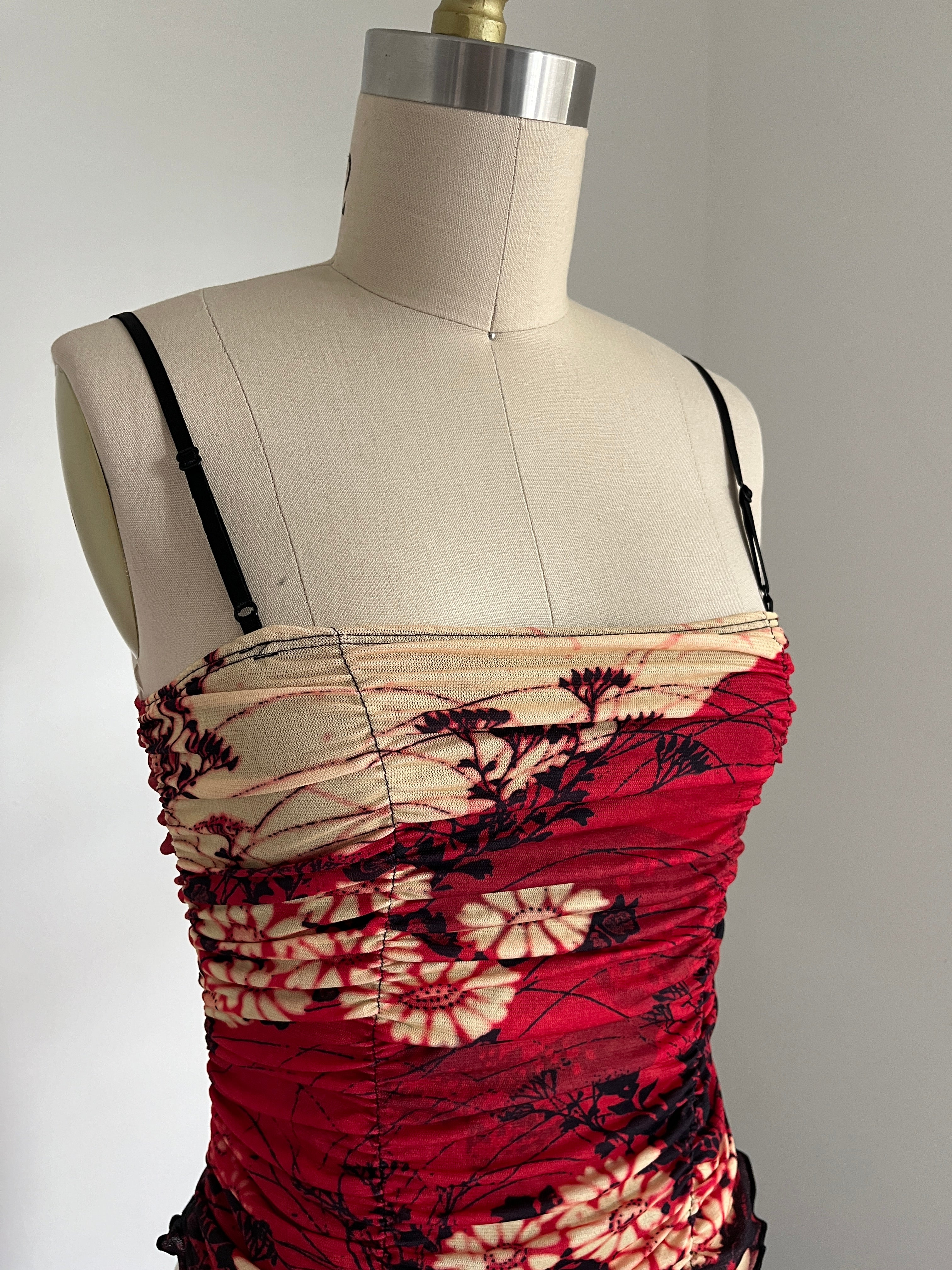 floral mesh tank