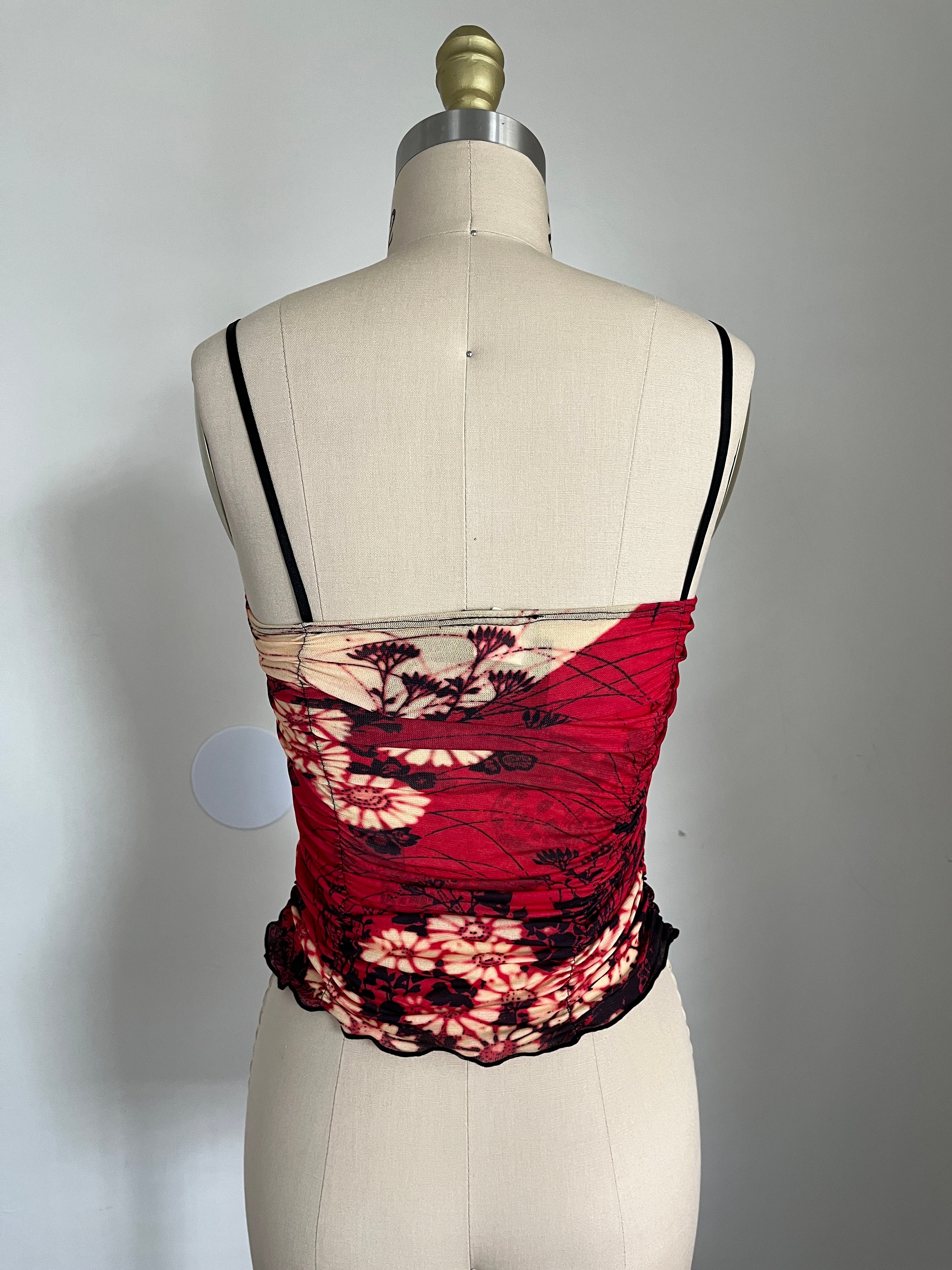 floral mesh tank