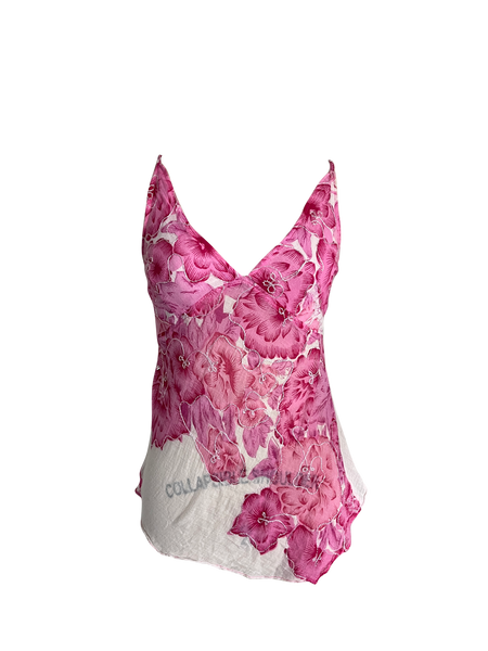 cotton pink floral tank