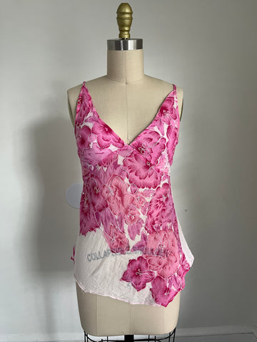 cotton pink floral tank
