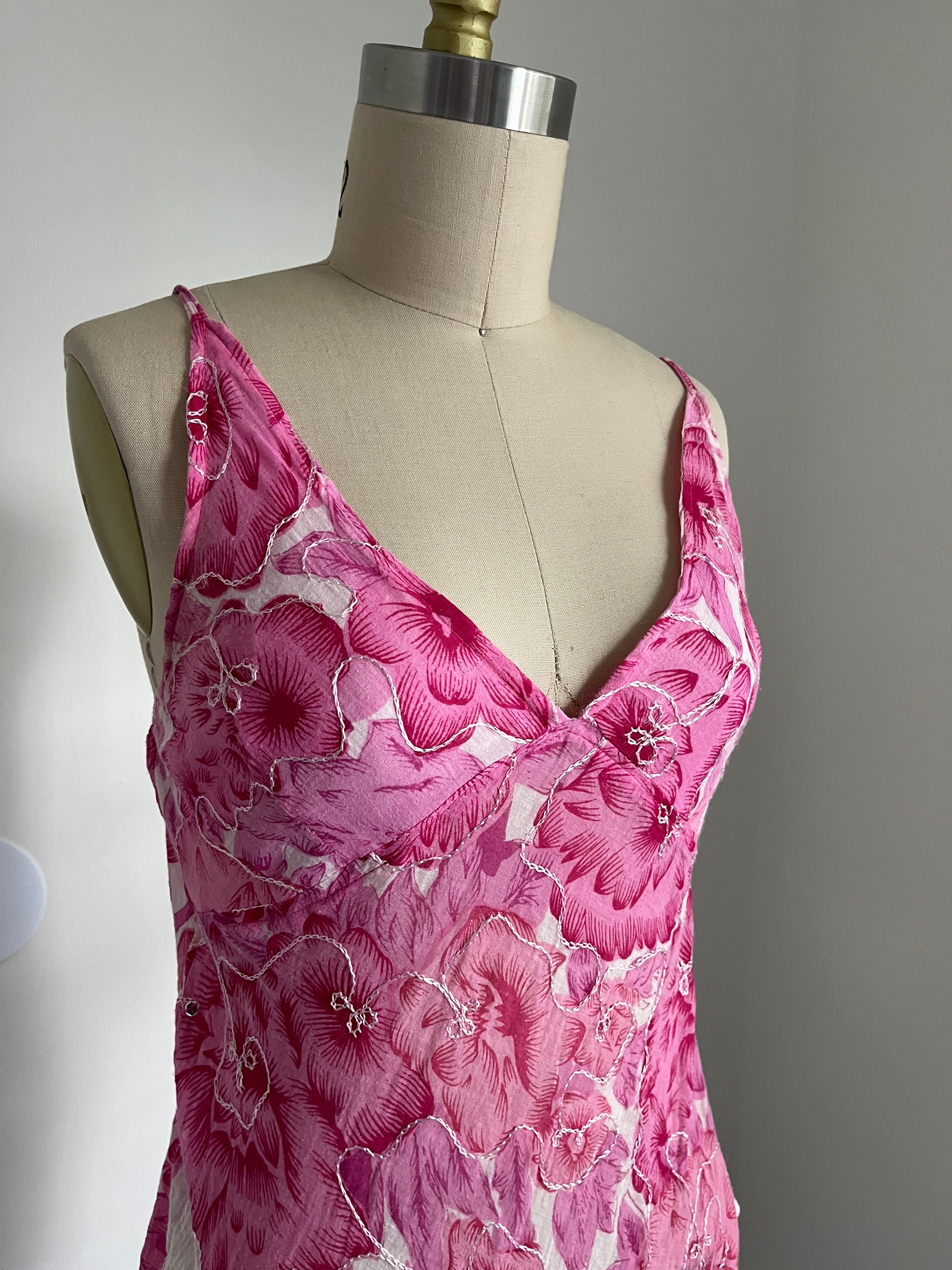 cotton pink floral tank