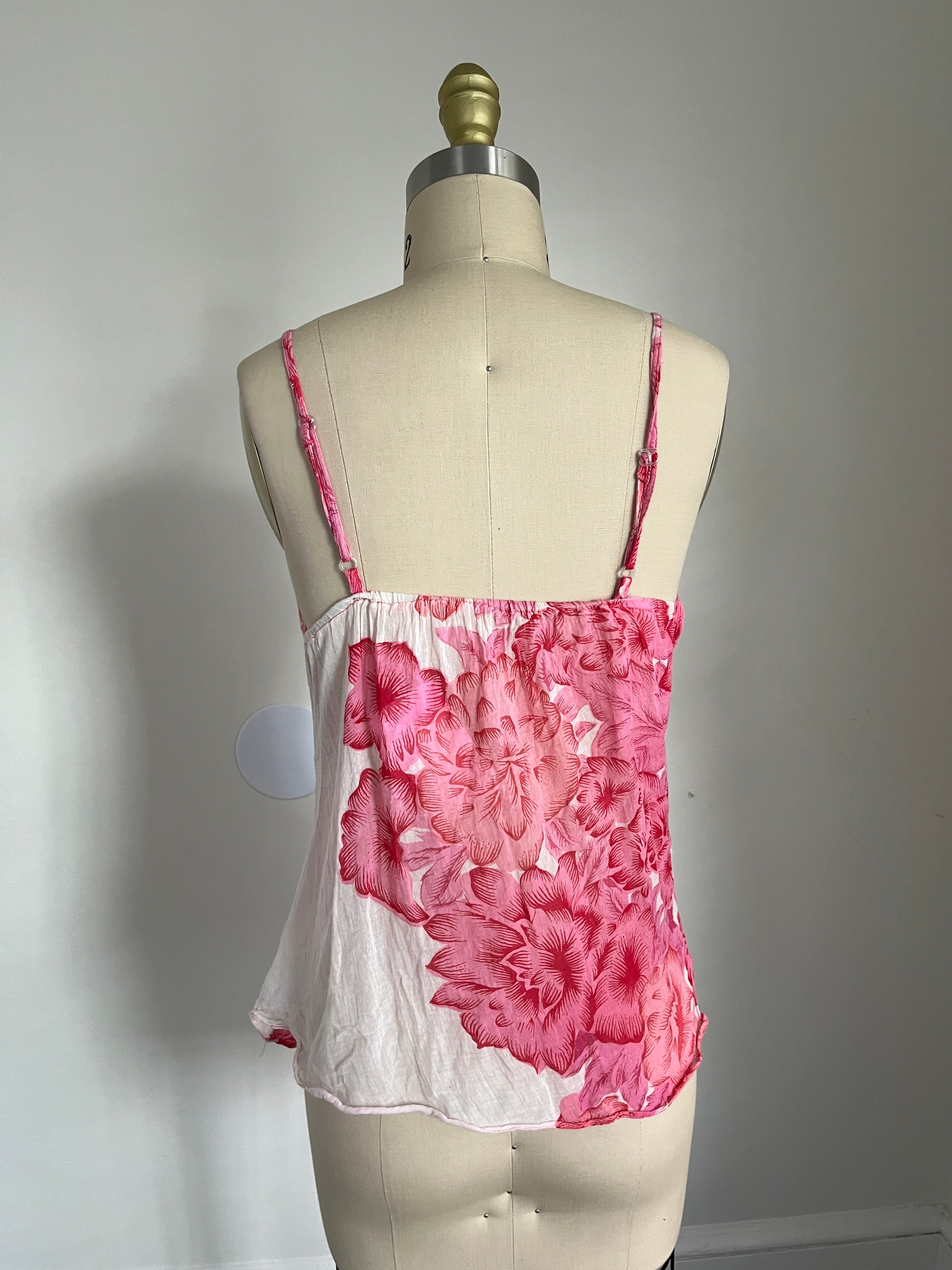 cotton pink floral tank