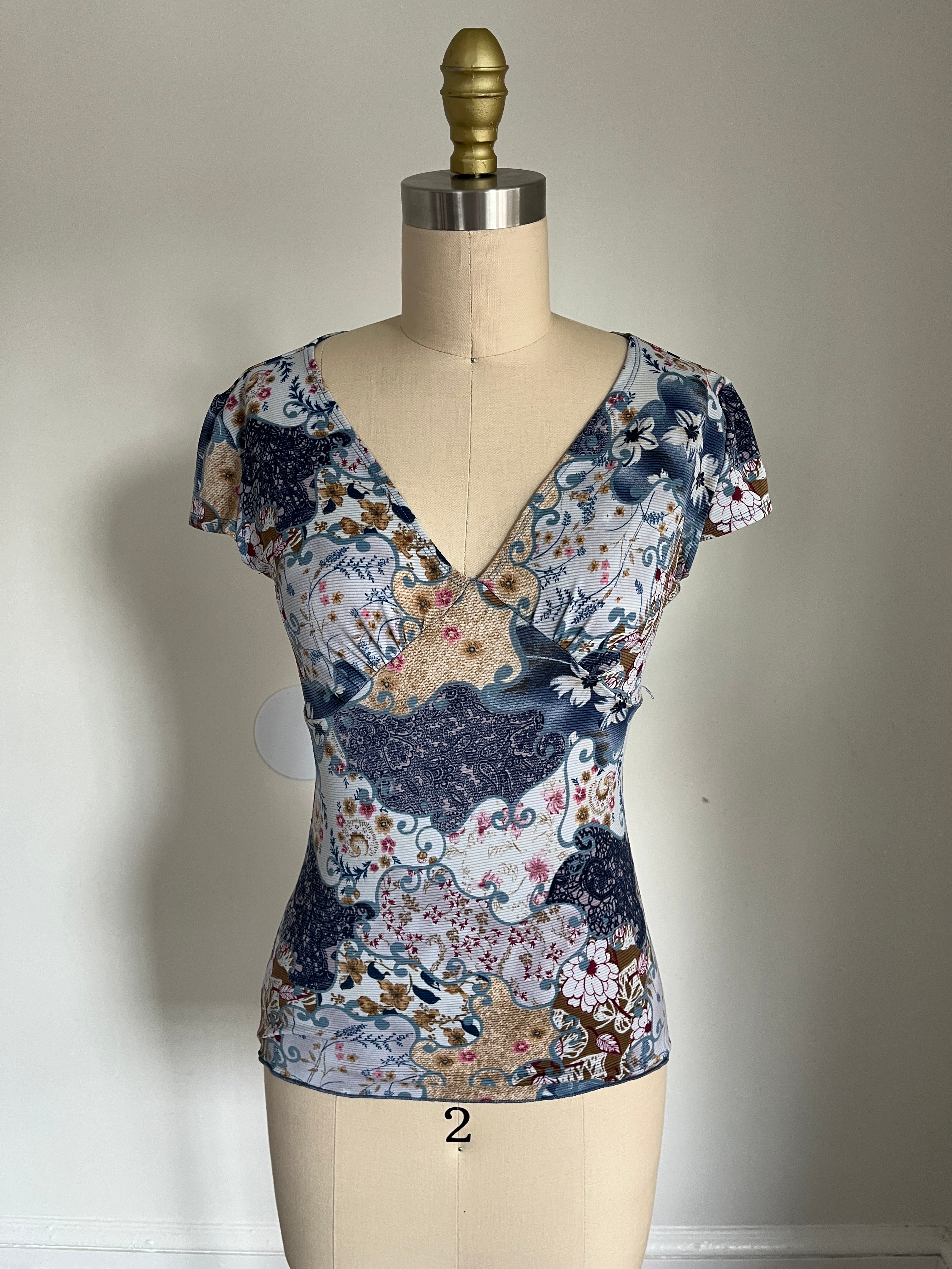 mesh paisley top