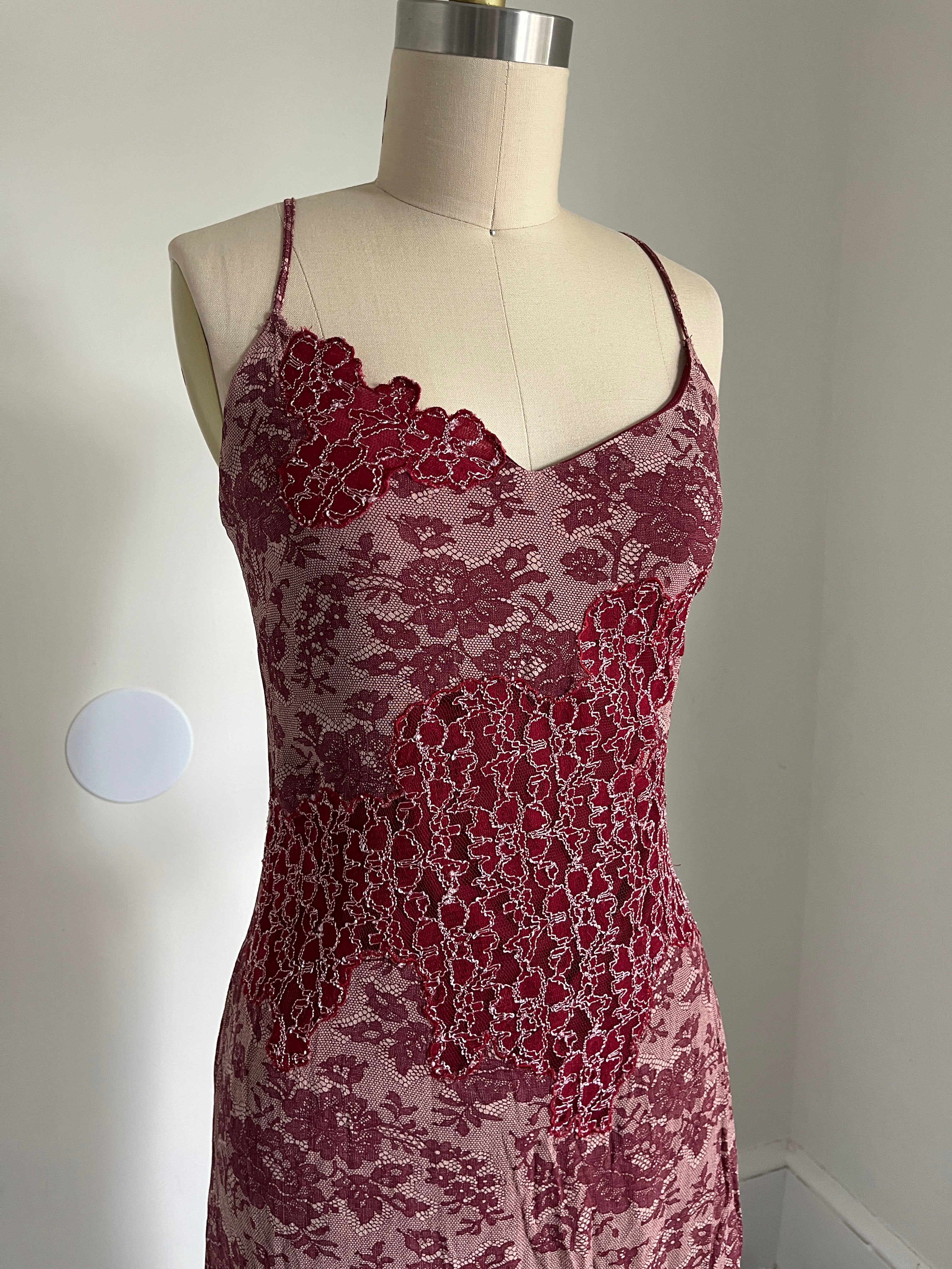 burgundy euro dress