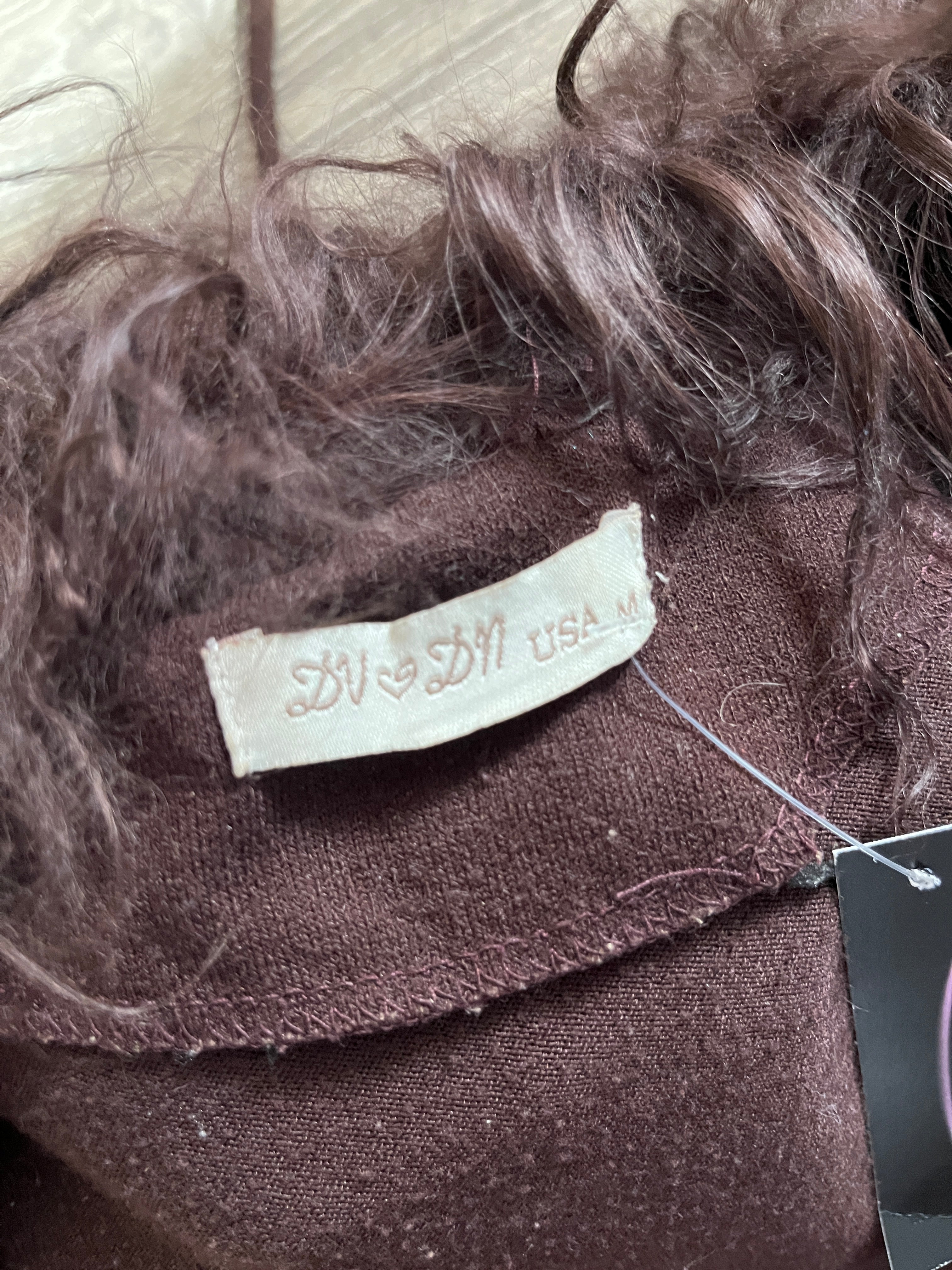 brown fur cardigan