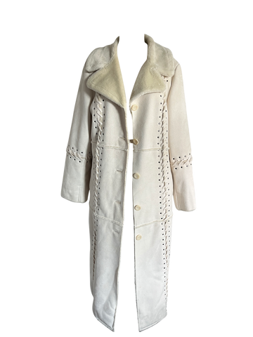 white lace up jacket