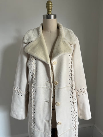 white lace up jacket