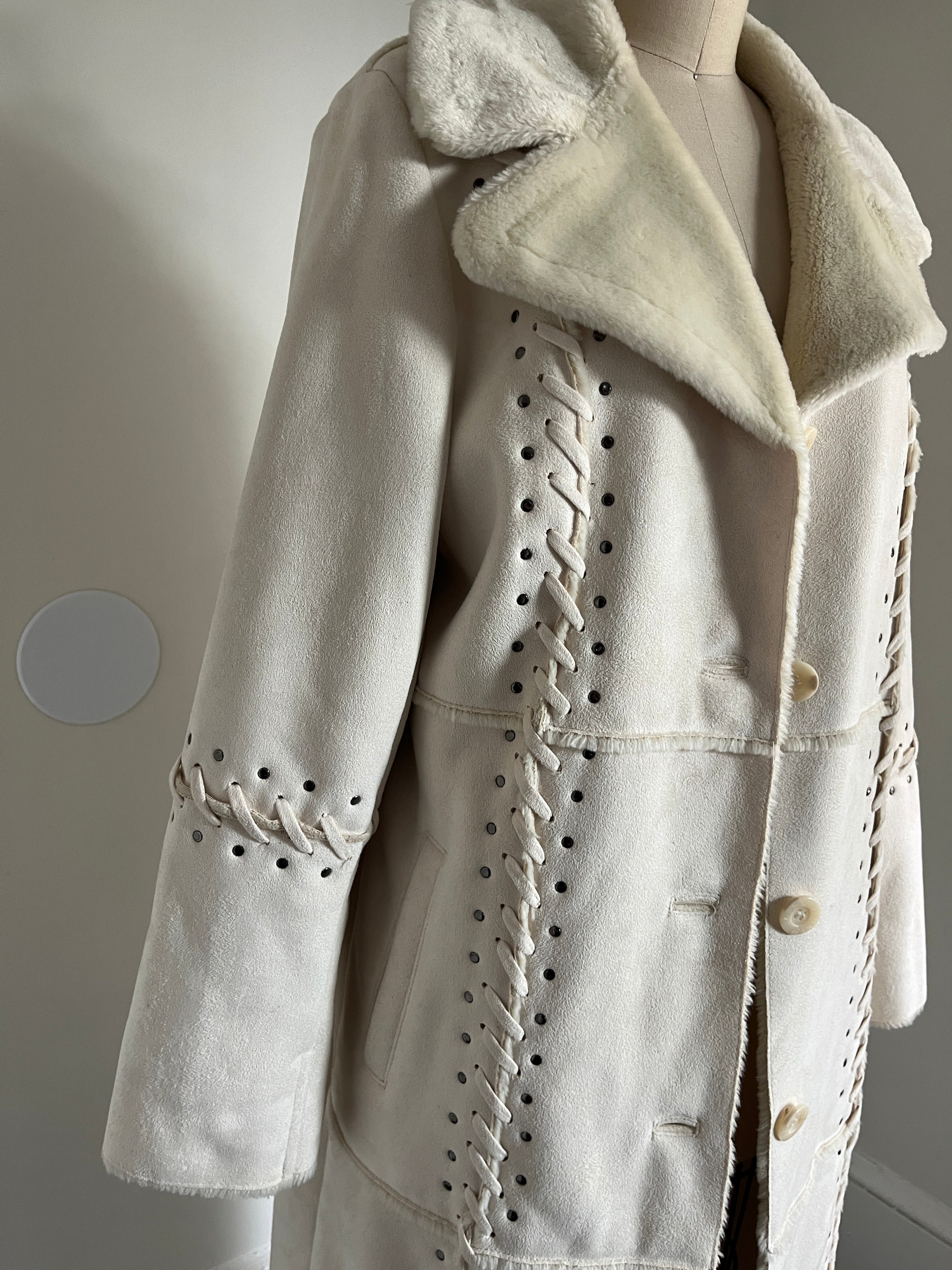 white lace up jacket