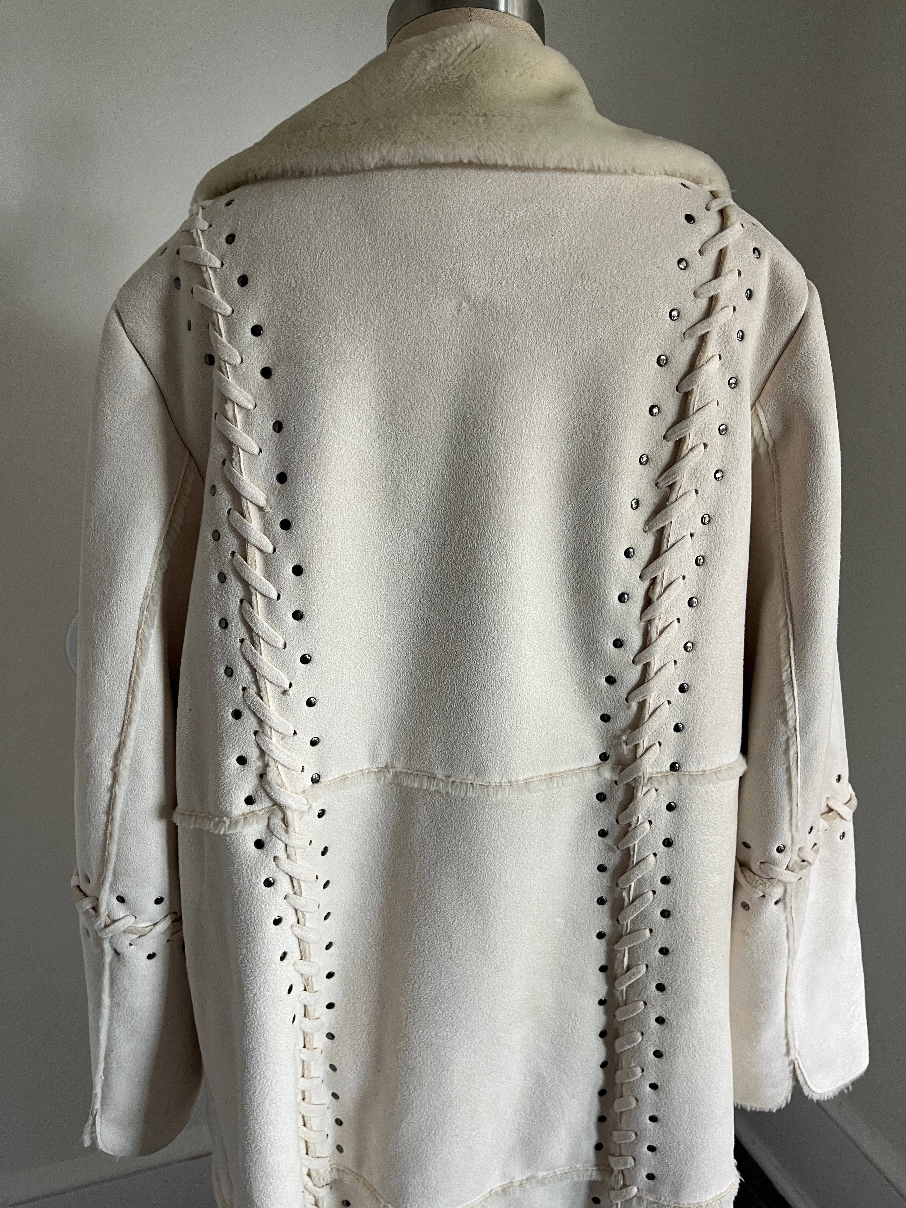 white lace up jacket