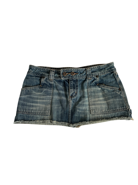 denim mini skirt