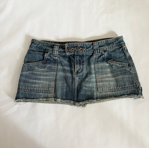 denim mini skirt