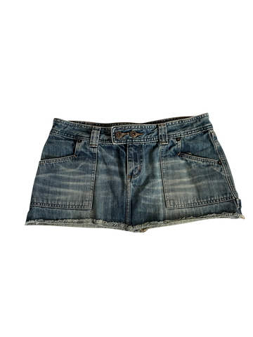 denim mini skirt