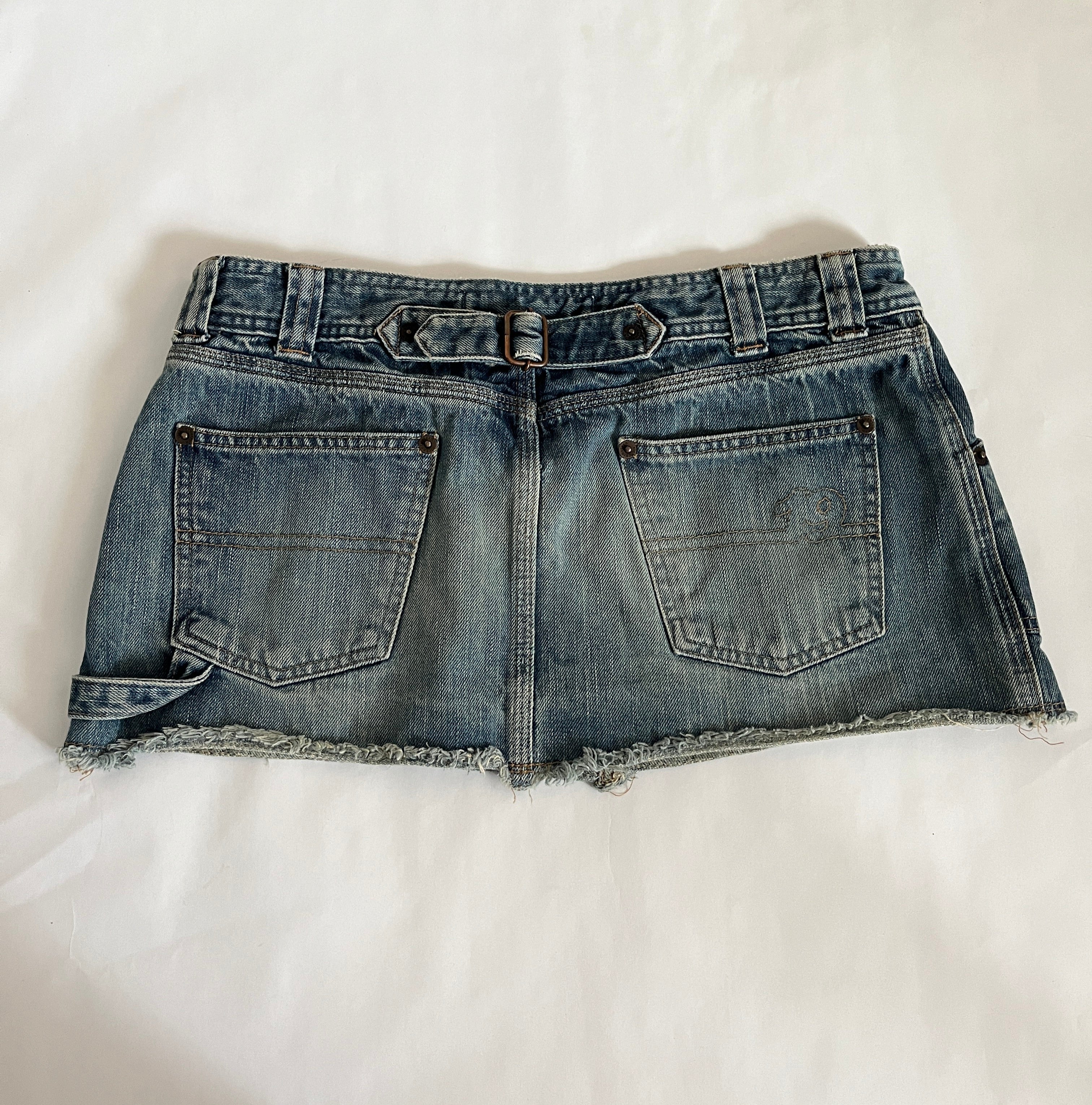 denim mini skirt