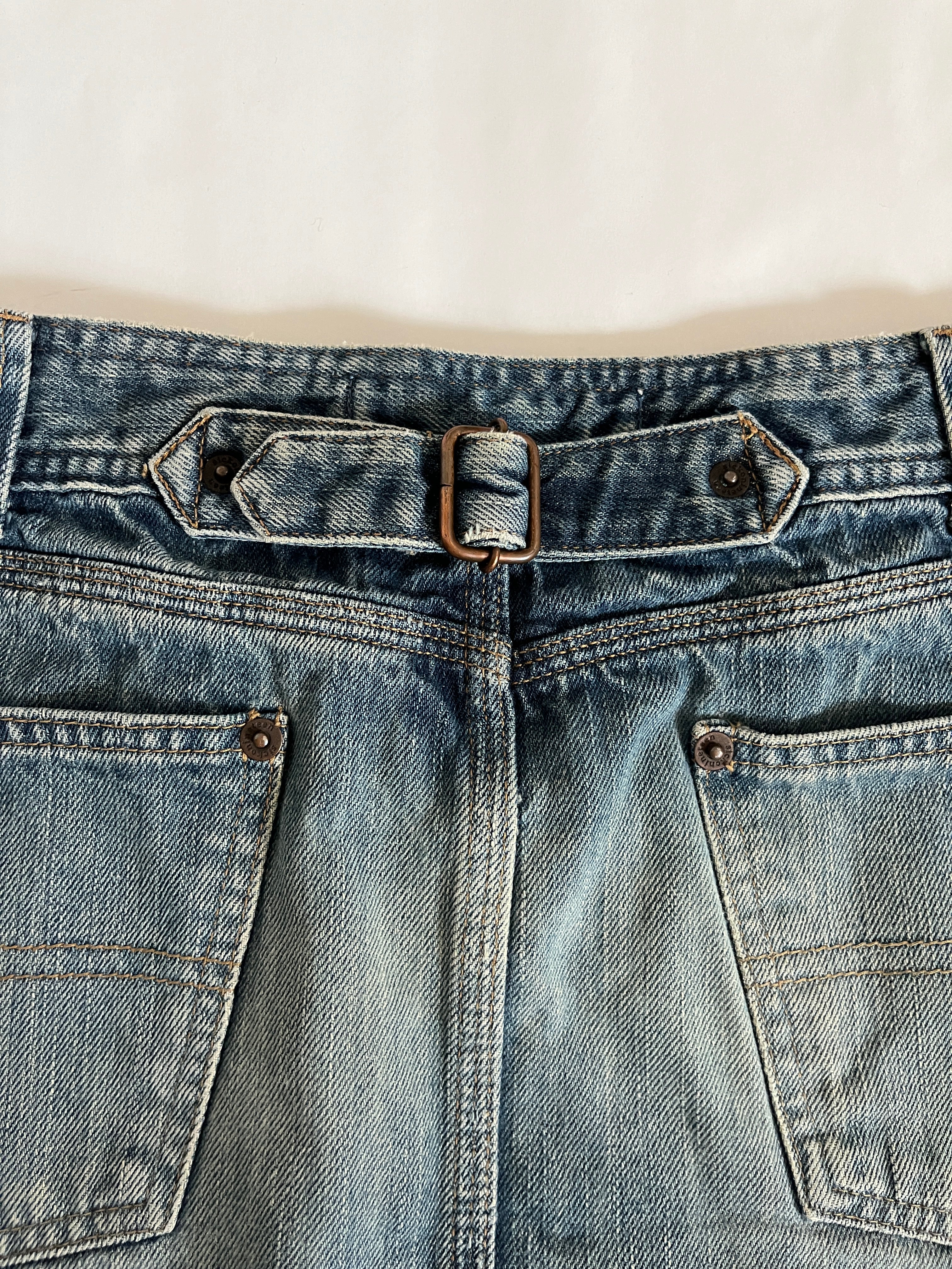 denim mini skirt