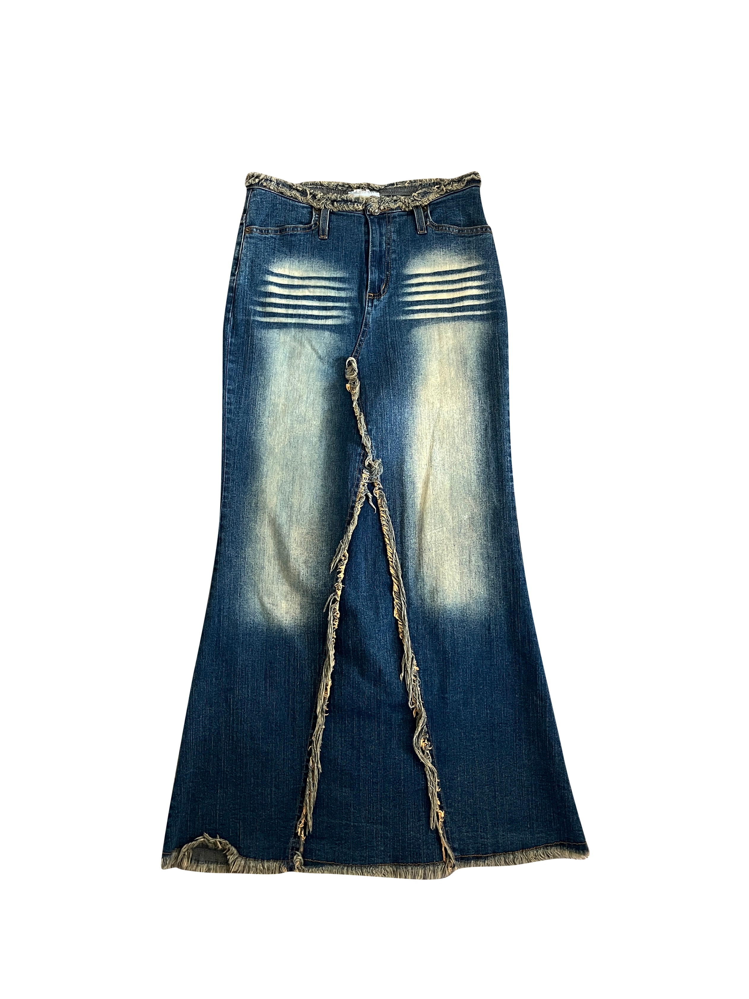 insane denim maxi skirt