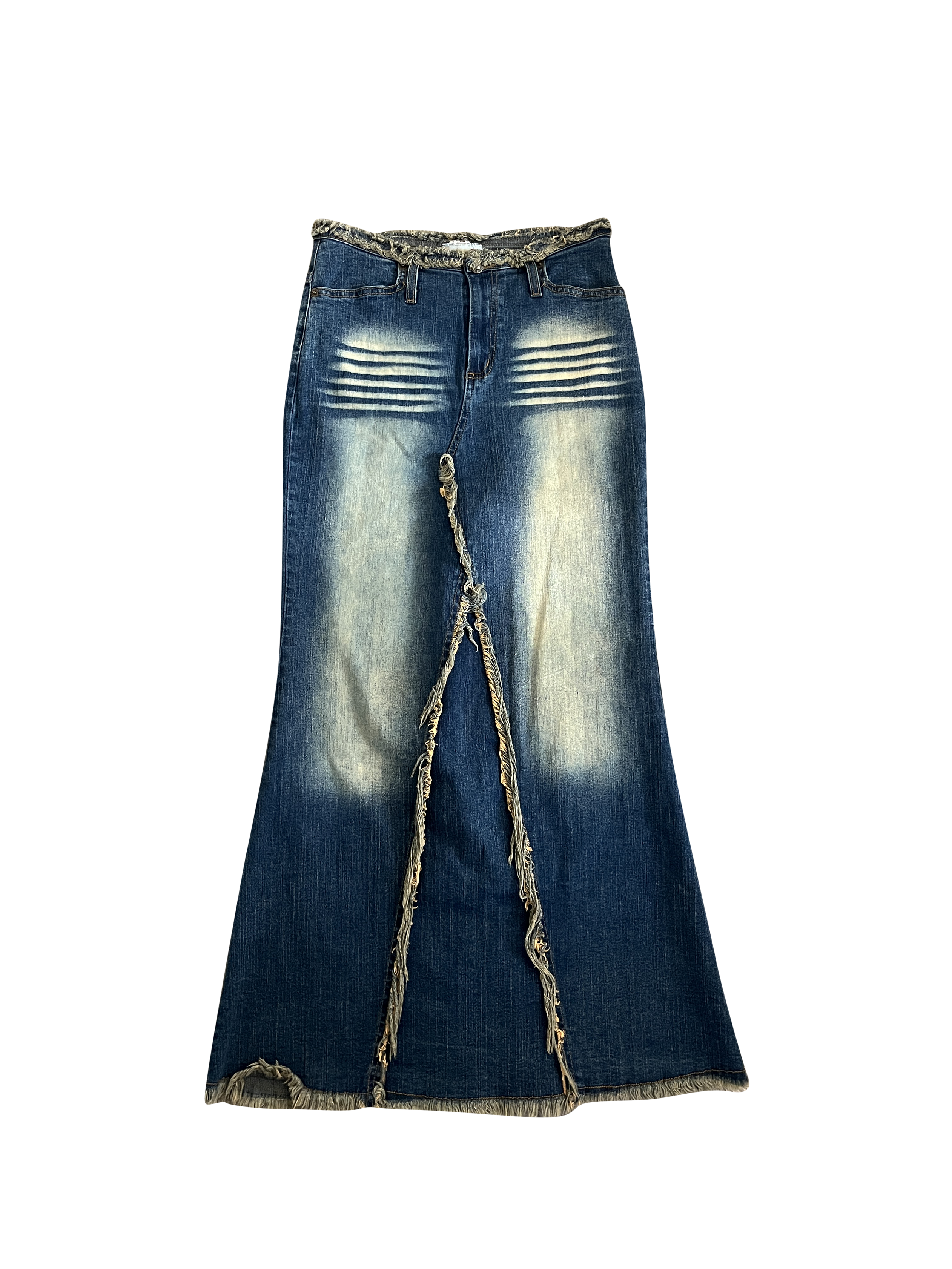 insane denim maxi skirt