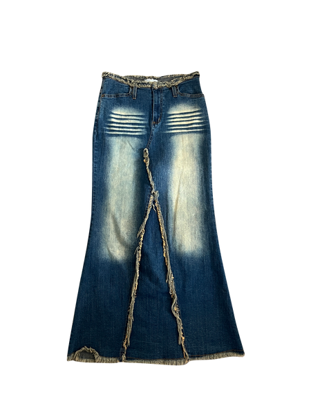 insane denim maxi skirt