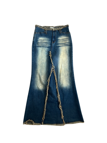 insane denim maxi skirt