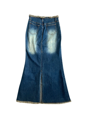 insane denim maxi skirt