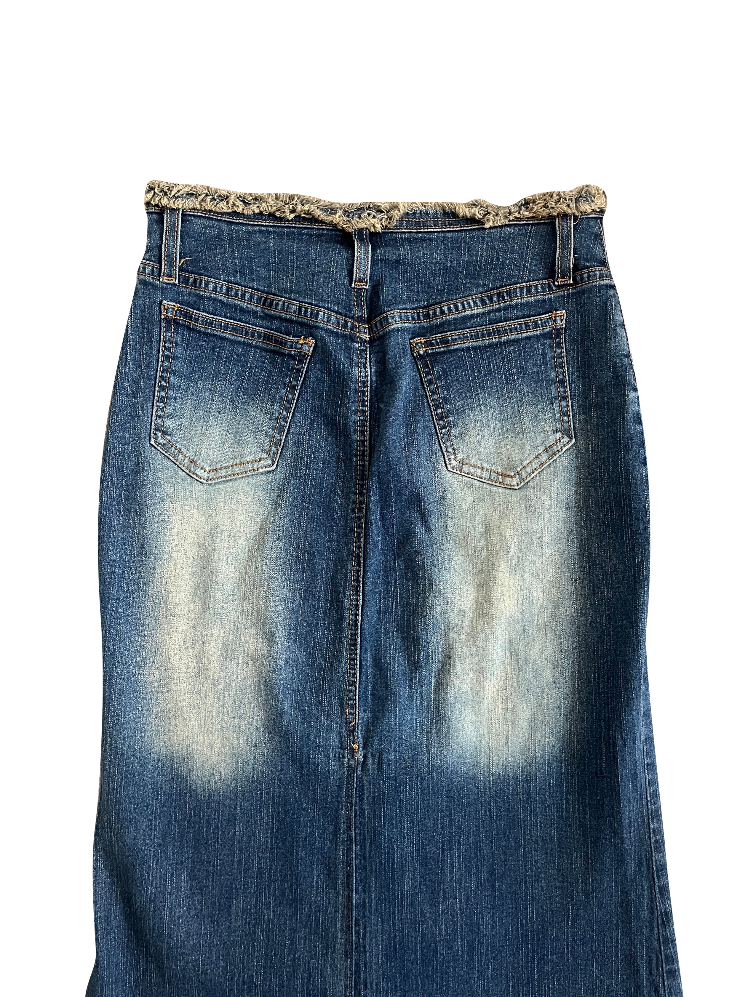 insane denim maxi skirt