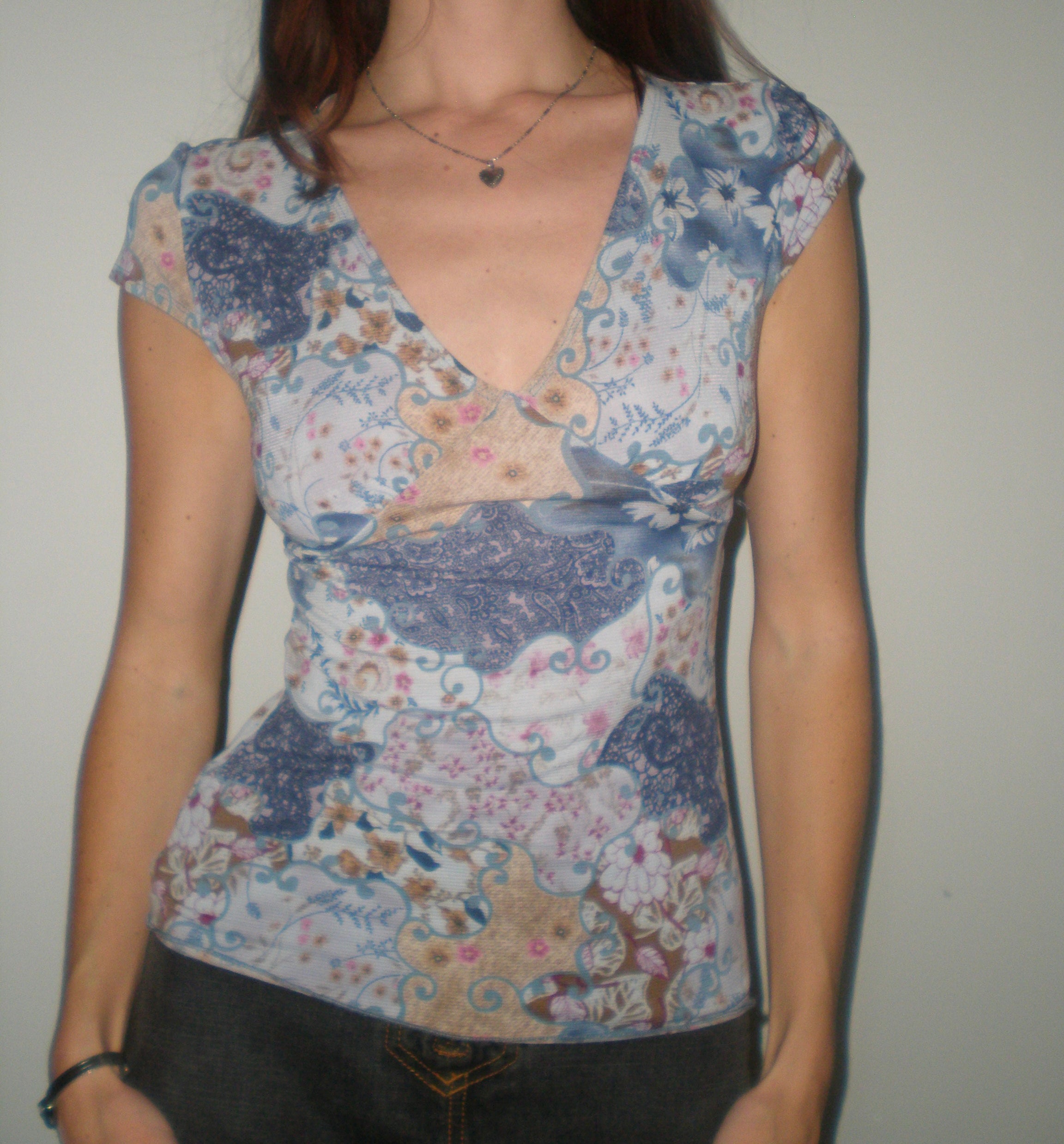 mesh paisley top