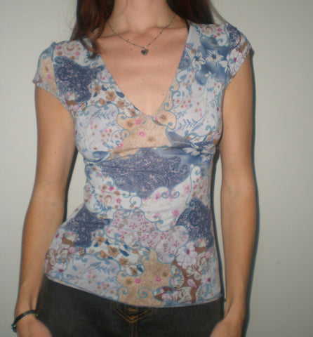 mesh paisley top