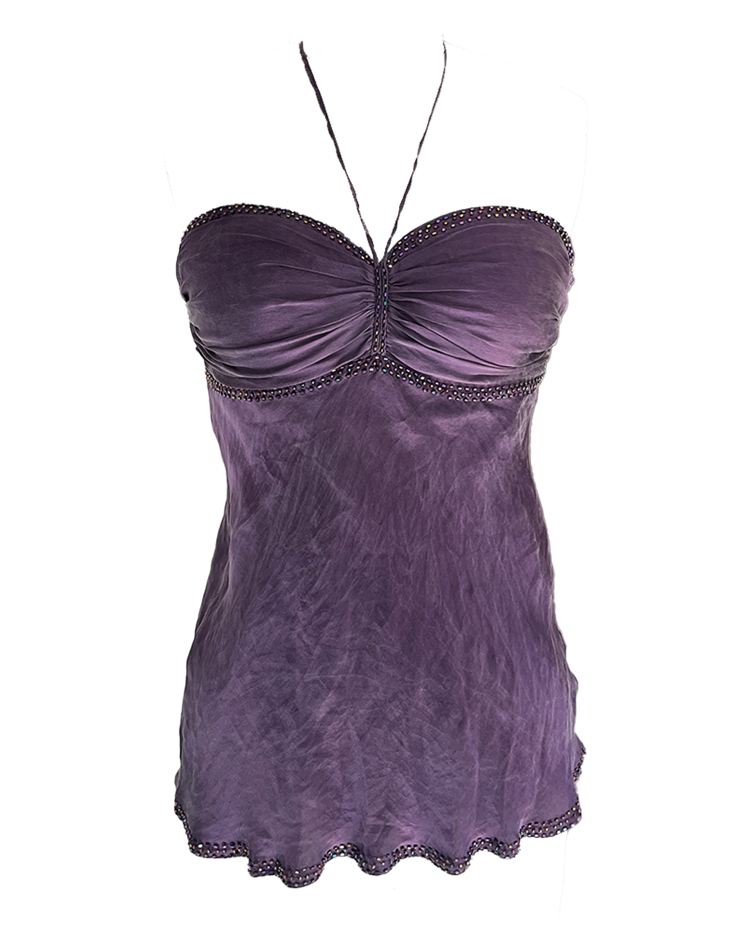 PURPLE SILK HALTER