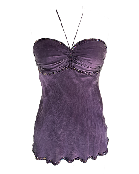PURPLE SILK HALTER
