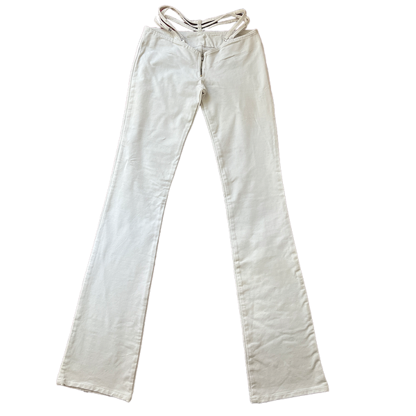 LOWRISE WHITE FLARE PANTS