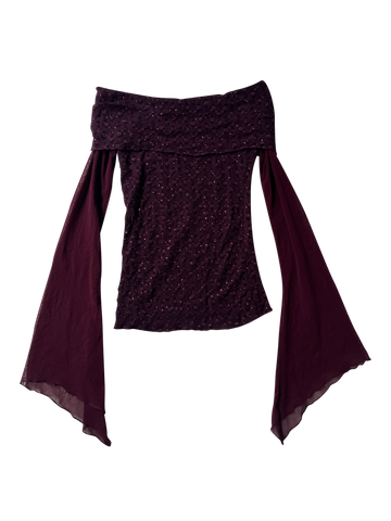 mesh off the shoulder top